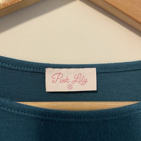 Pink Lilly Chic Mini Dress XS Tie Front Waist Soft Office Casual Stretch Comfy - Picture 4 of 9